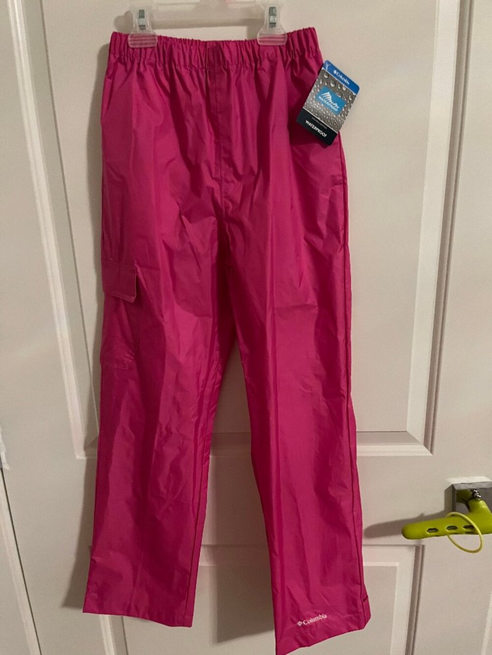 Columbia waterproof shell pants girls M pink
